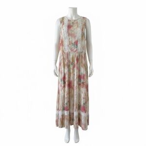 Auguste the Label Lumi Wren Midi Dress Off White Tie Dye Boho Inspired Sz 4